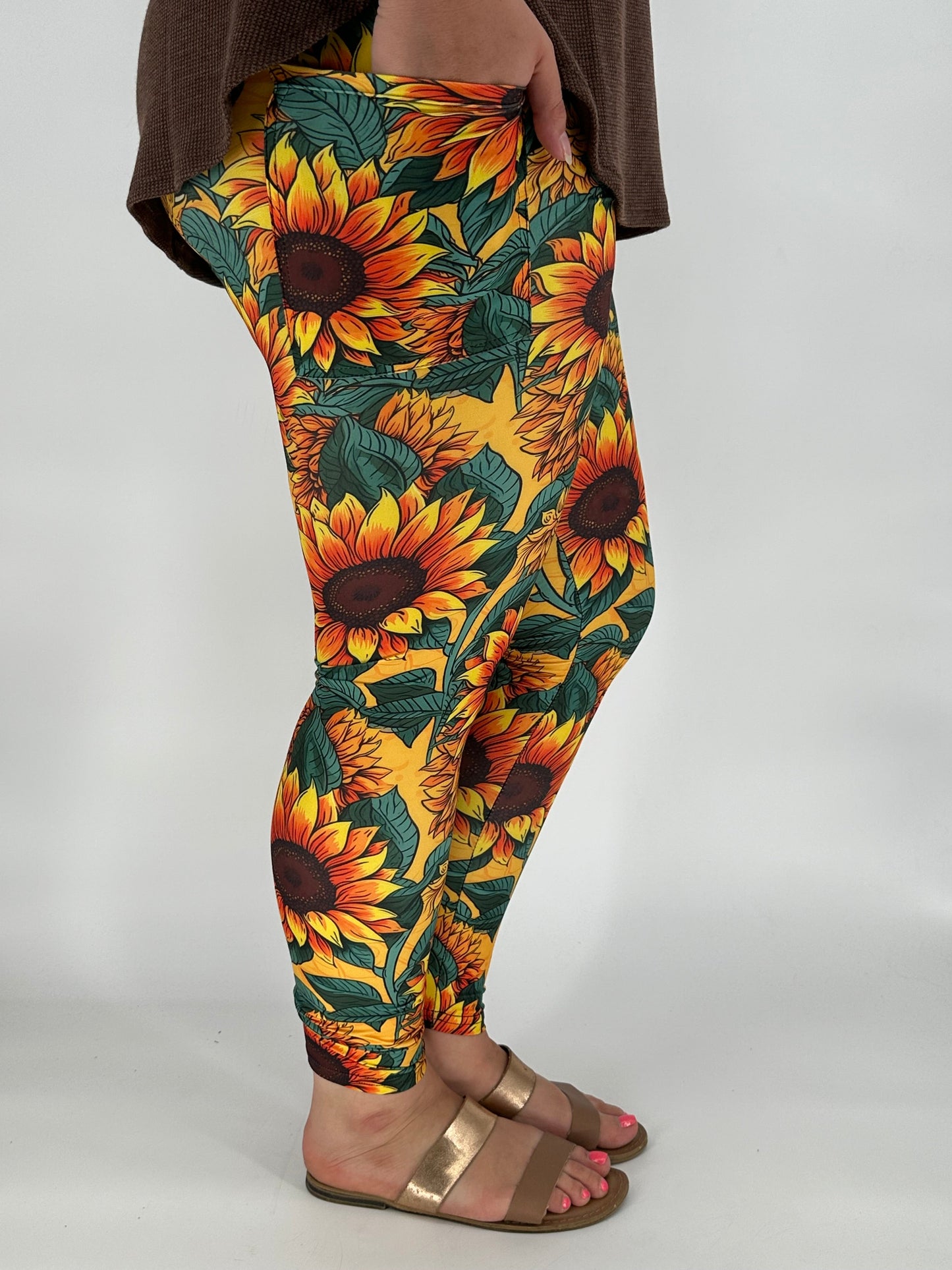 Stunning Sunflower Leggings w/ Pockets